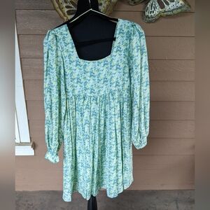 Moon River by Anthropologie Floral Green Dress